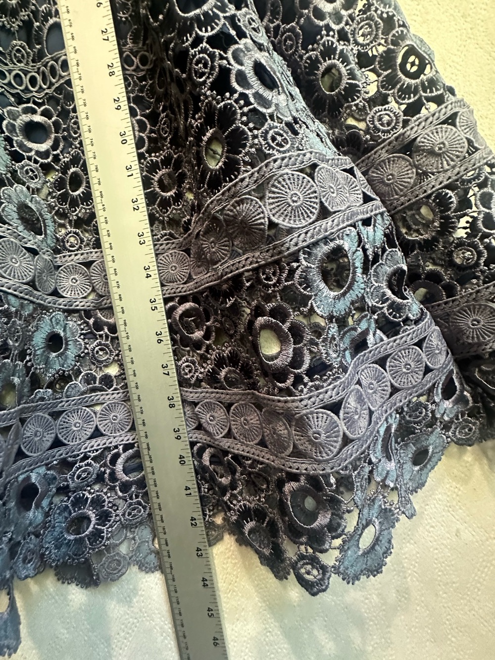 Self-Portrait Azaelea Floral Embroidery Cut-Out Midi Strap Dress in Navy Sz 4 - Picture 13 of 15